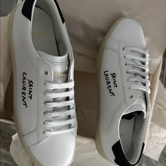 Saint Laurent White and Black Sneakers - Picture 7 of 15